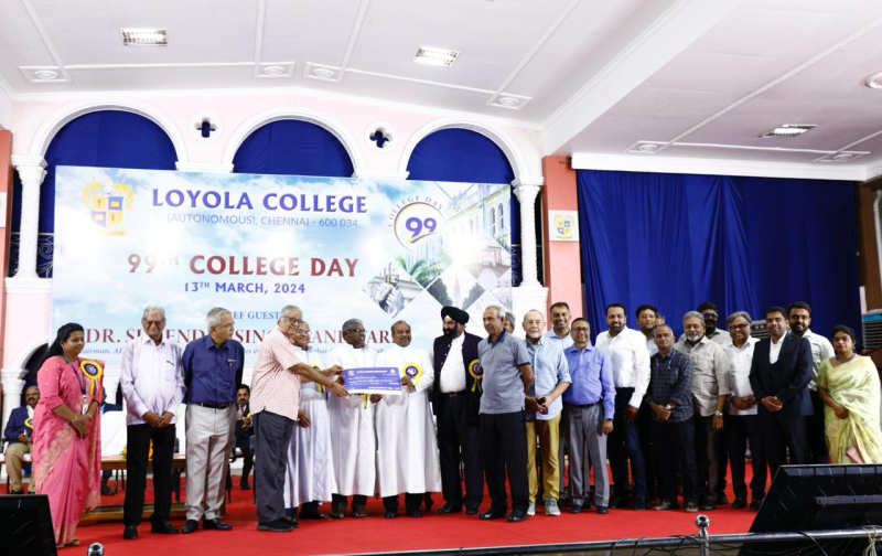Album Image - Loyola College Alumni Association is proud to announce that we have received a generous contribution of ₹ 17,60,000/- towards the Fr. Kuriakose Scholarship Fund during the 99th Annual Day celebrations from *The batch of 1964-1967* 